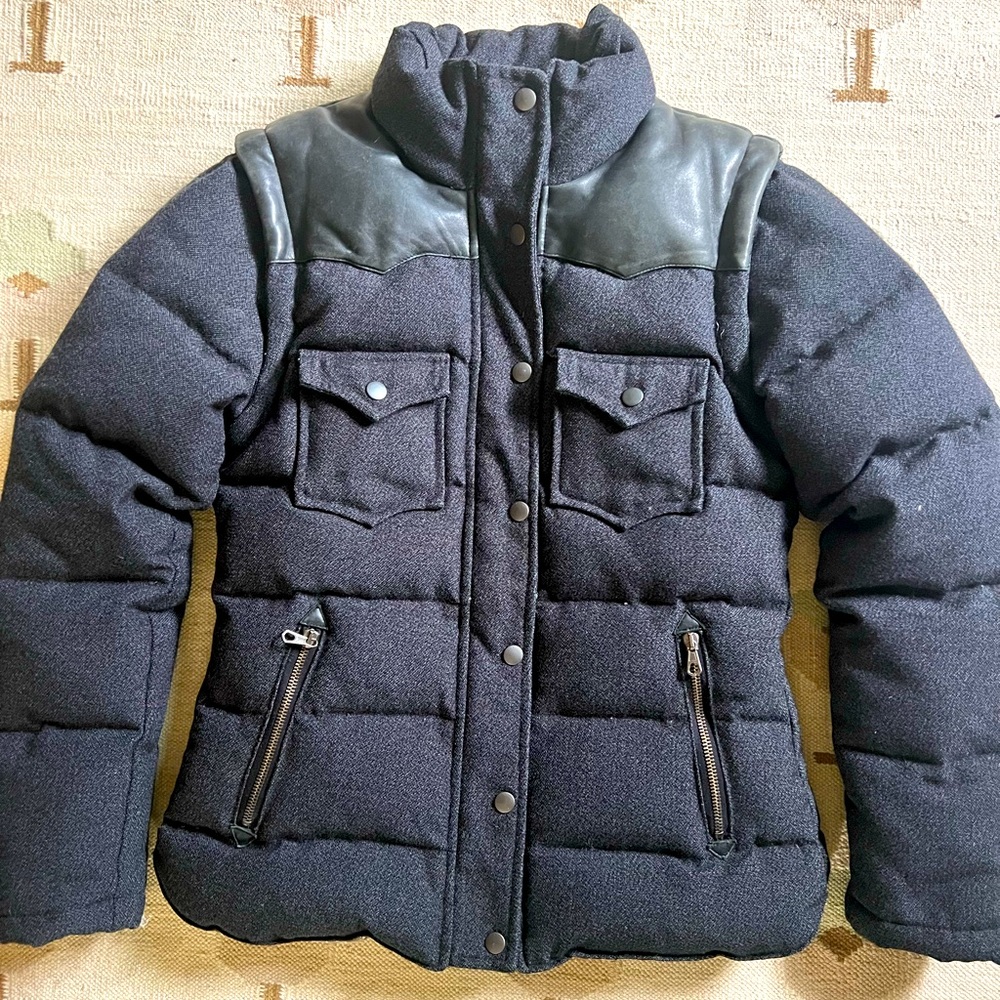 Penfield x Rag & Bone Wool Leather Down Convertible Jacket Vest